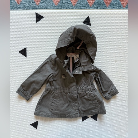 Aspen Kids|Baby girl olive anorak jacket with hood & cinched waist•••size 12M - Picture 2 of 6